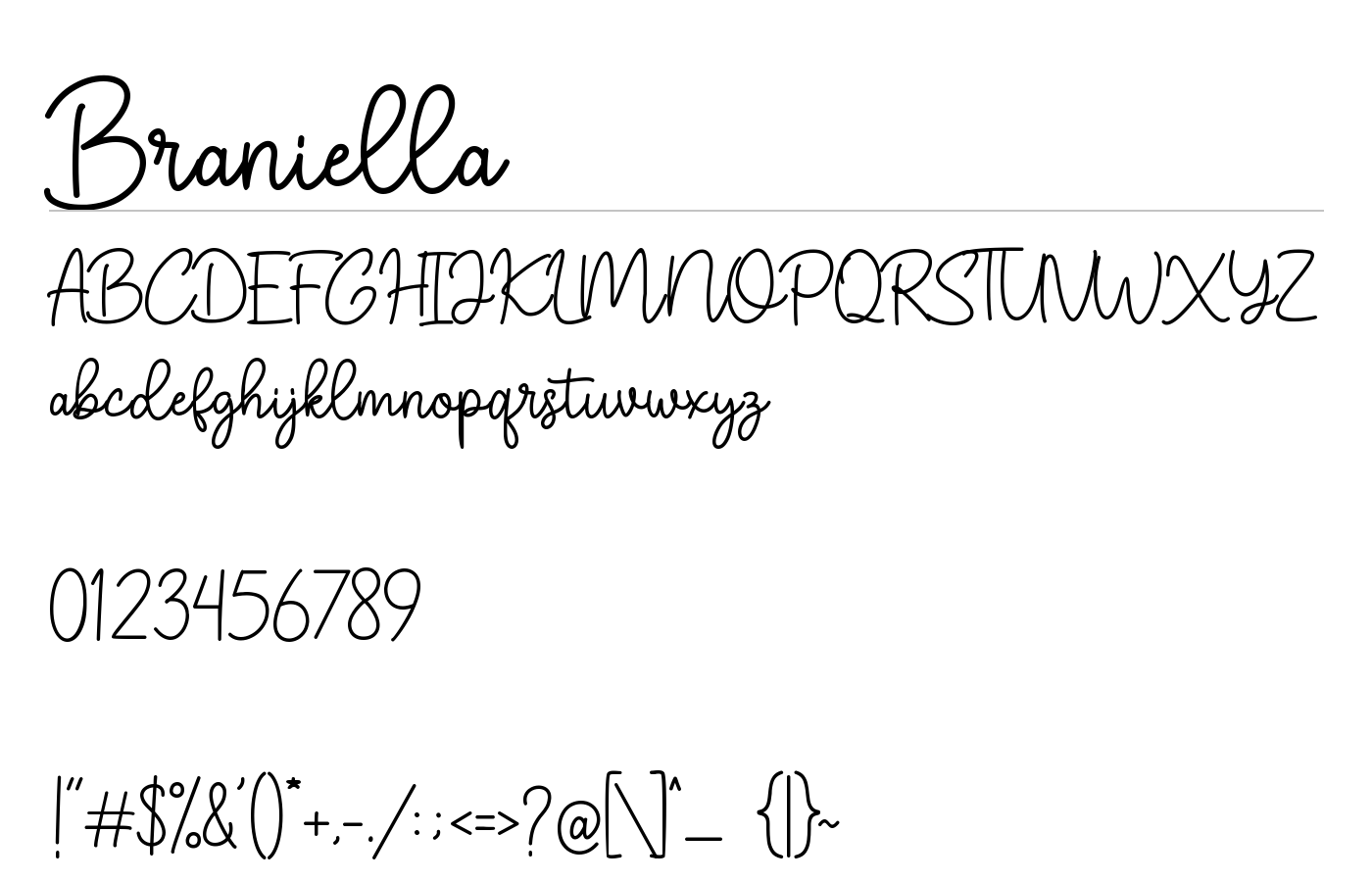 Braniella Font preview