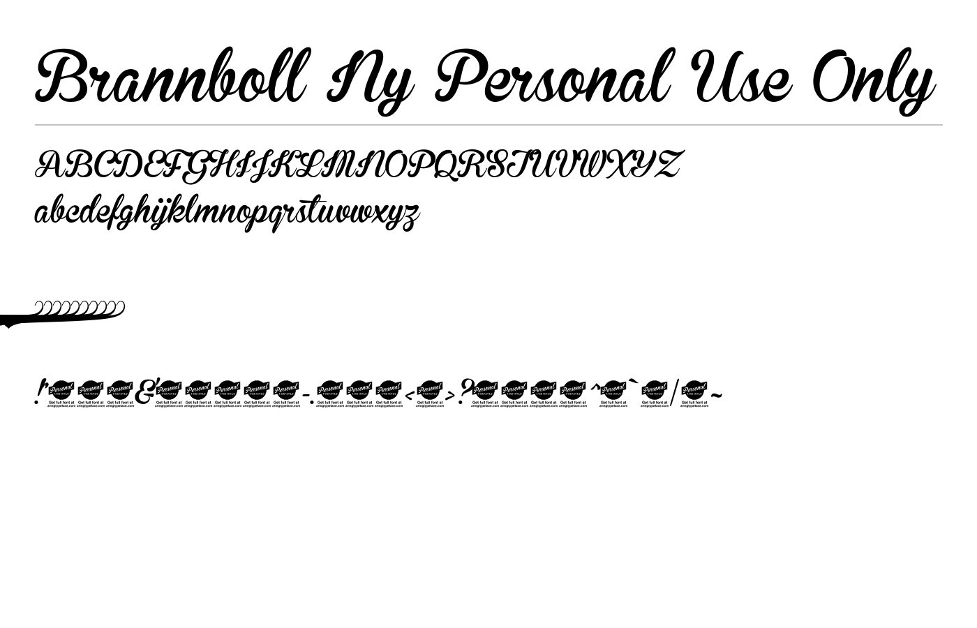 Brannboll Ny Personal Use Only Font preview