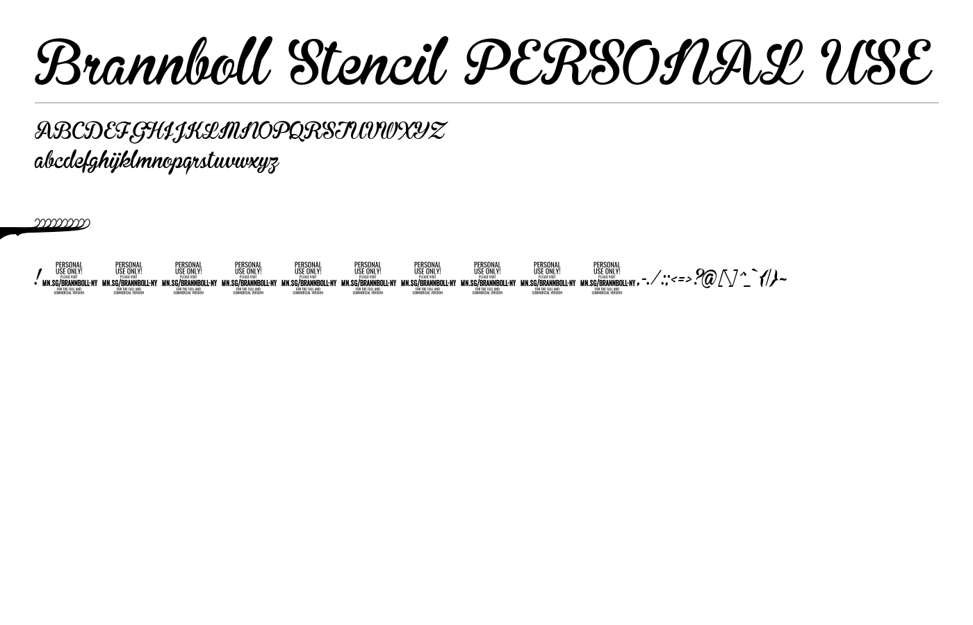 Brannboll Stencil PERSONAL USE Font preview