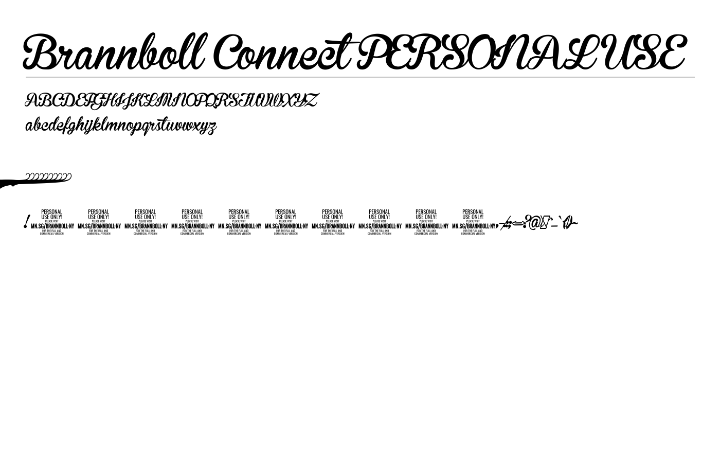 Brannboll Connect PERSONAL USE Font preview