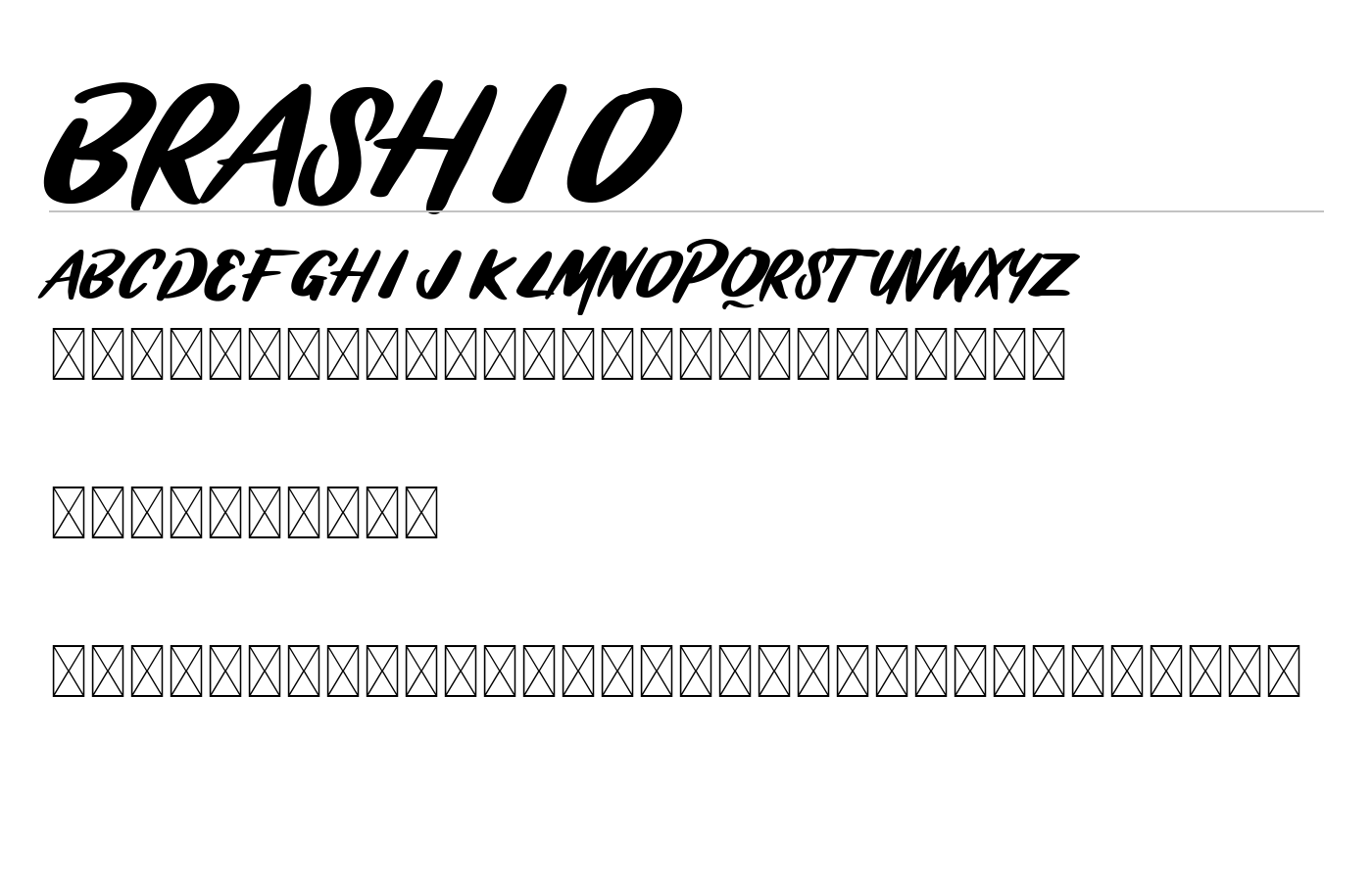 BRASHIO Font preview