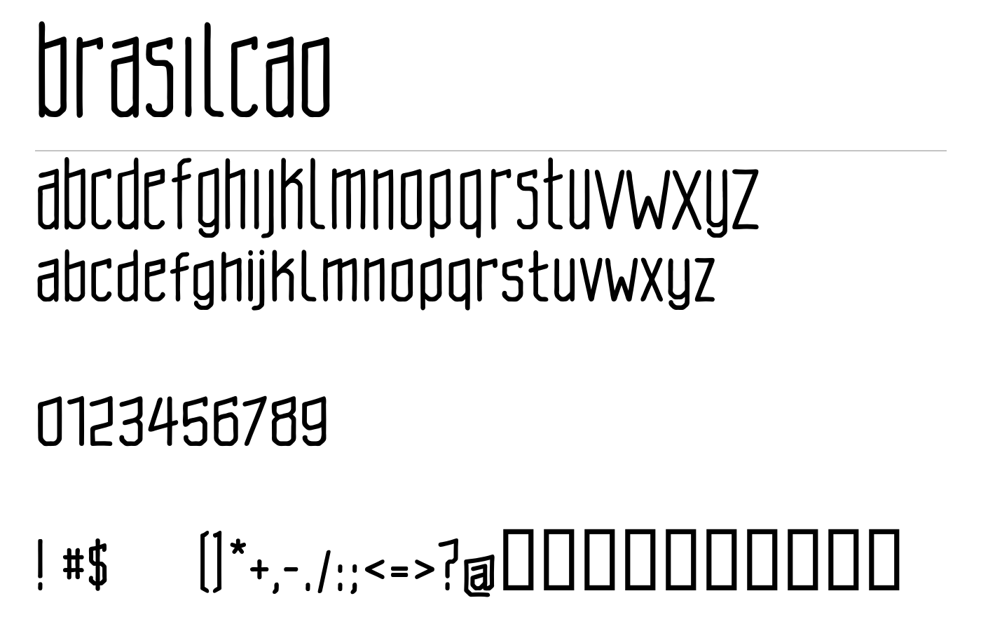 BRASILCAO Font preview