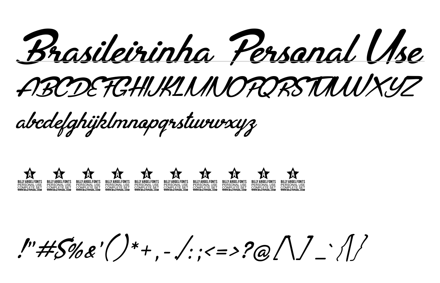 Brasileirinha Personal Use Font preview