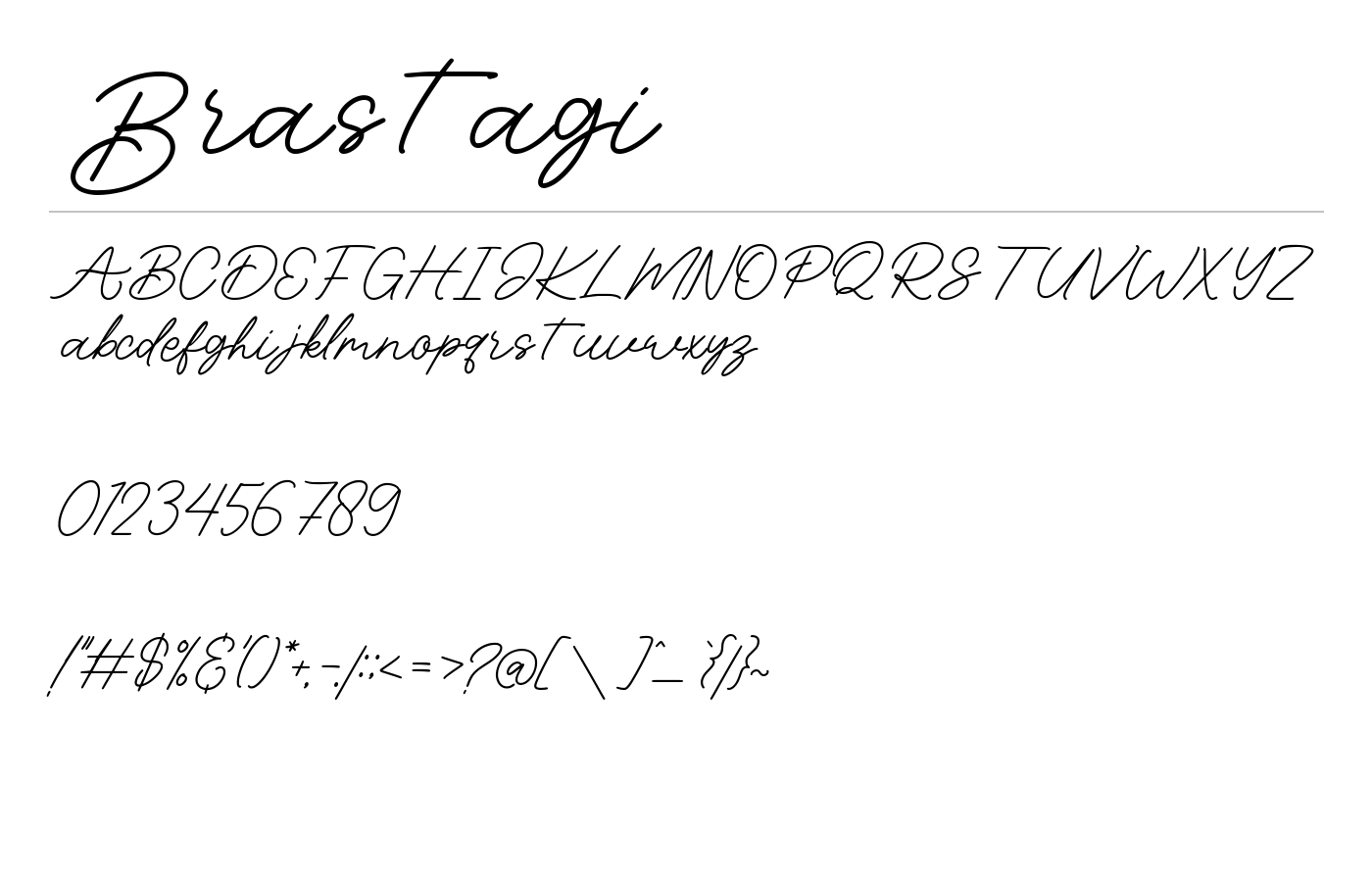 Brastagi Font preview