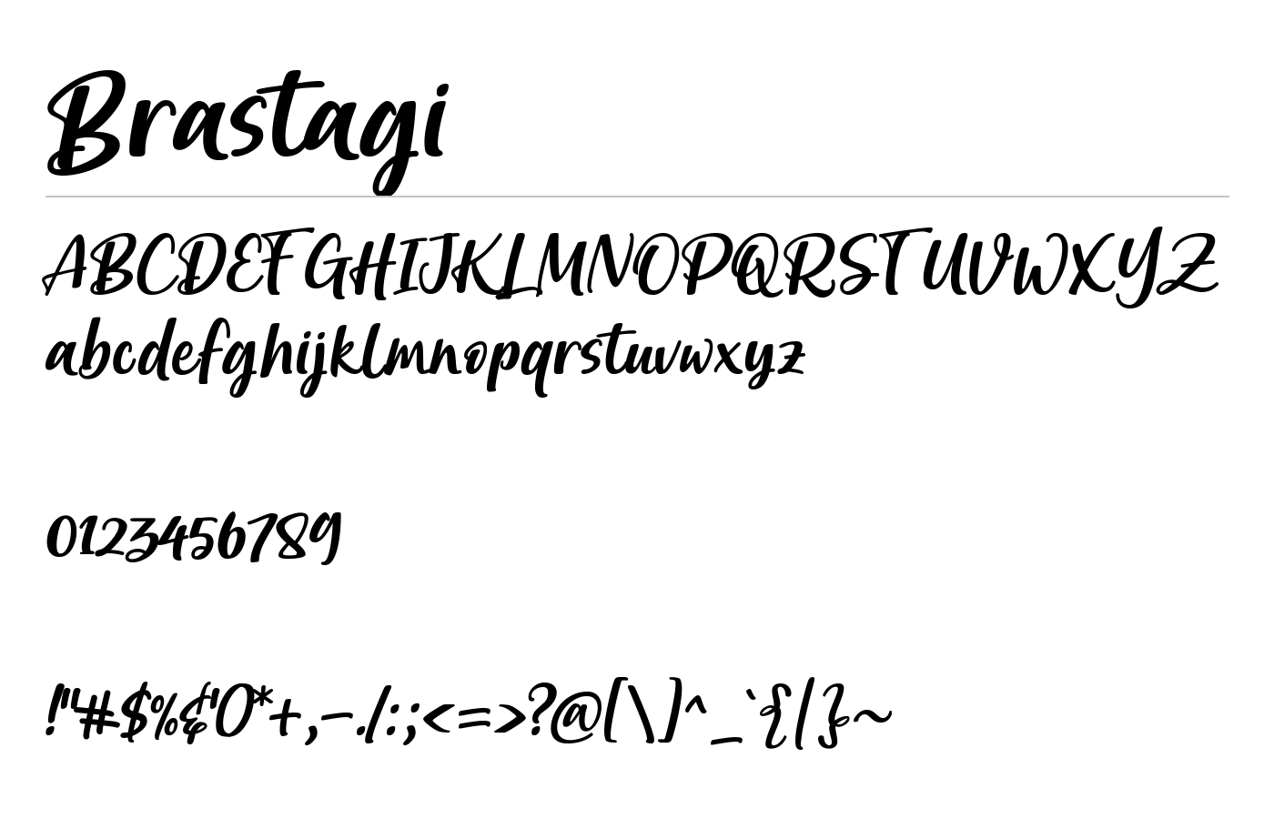 Brastagi Handlettering Font Demo preview
