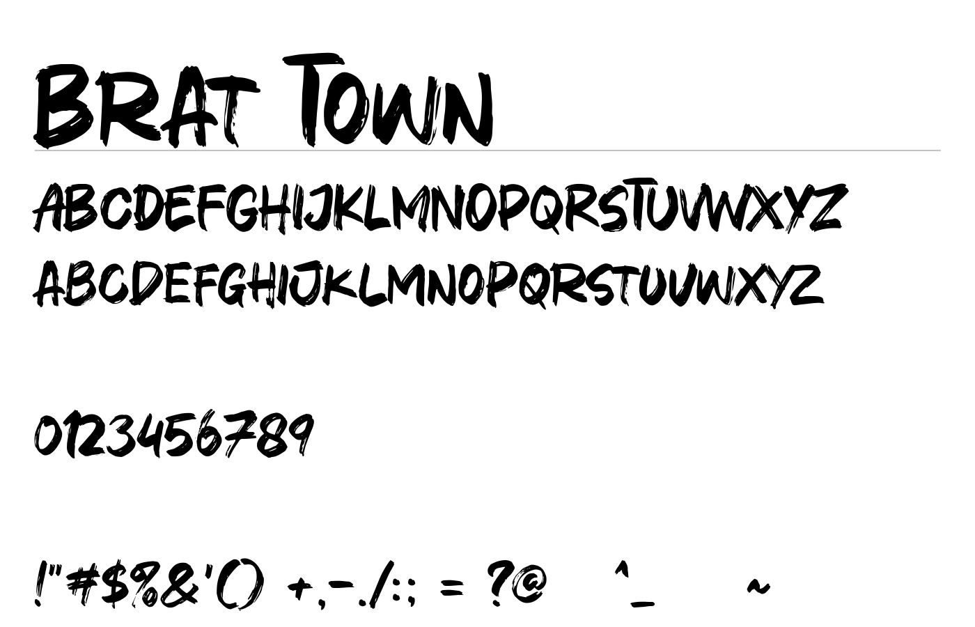Brat Town Font preview
