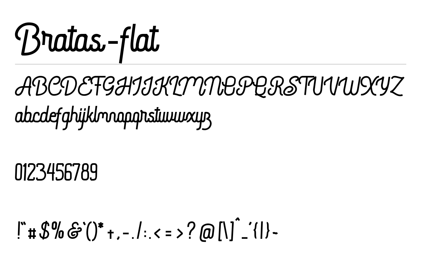 Bratas-flat Font preview