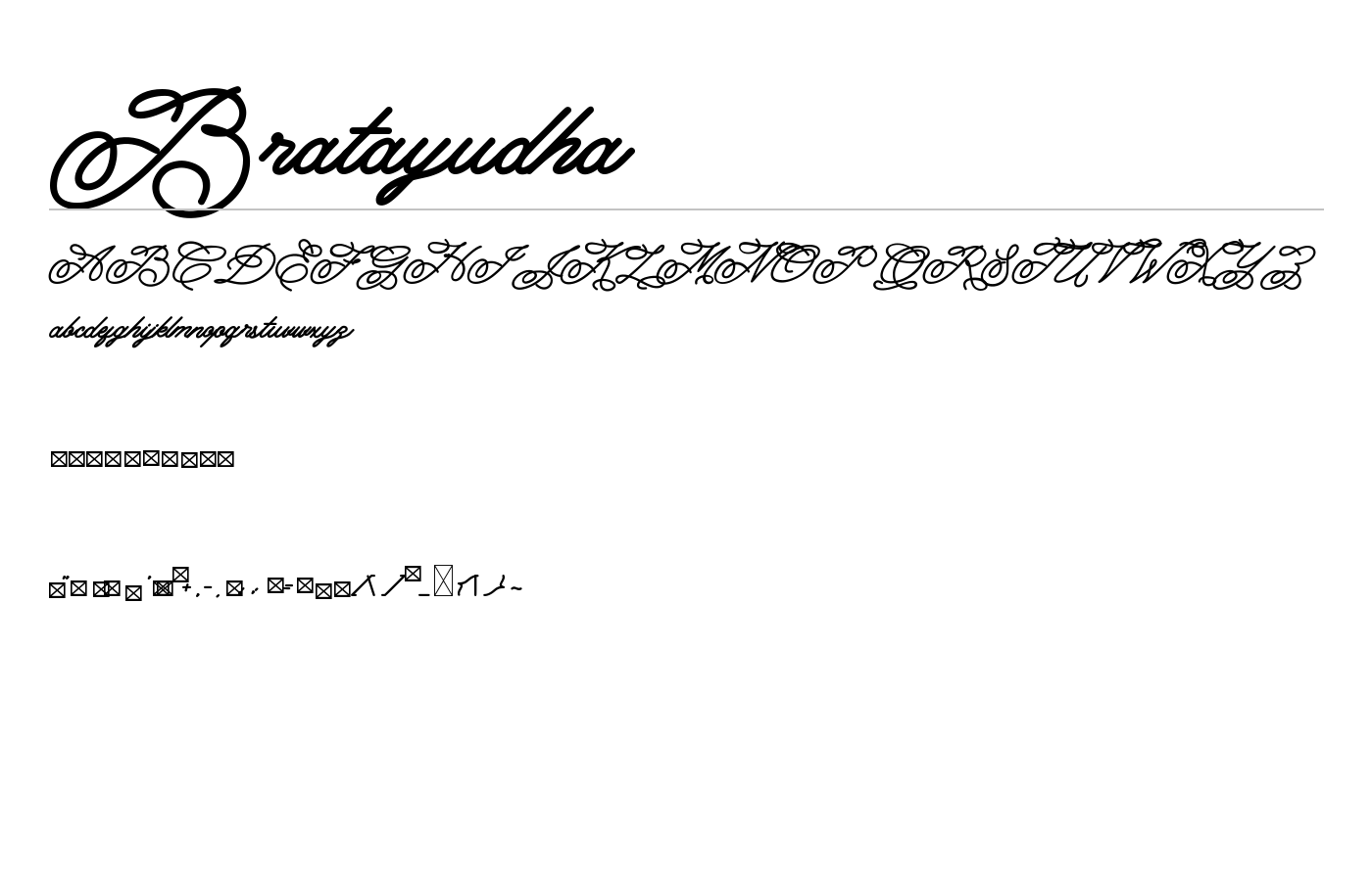 Bratayudha Font preview