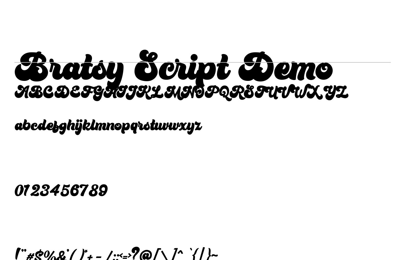 Bratsy Script Demo Font preview