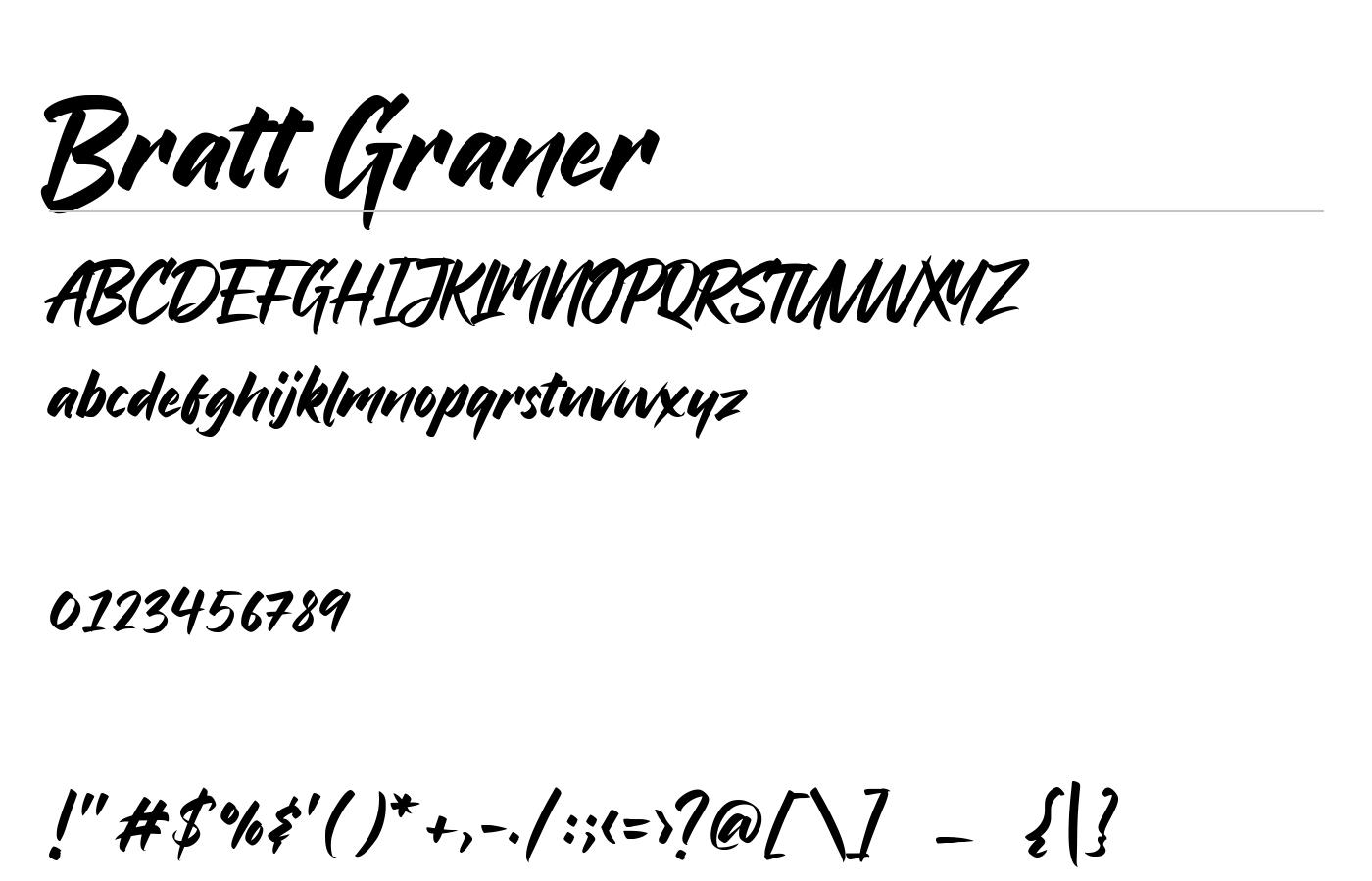 Bratt Graner Font preview