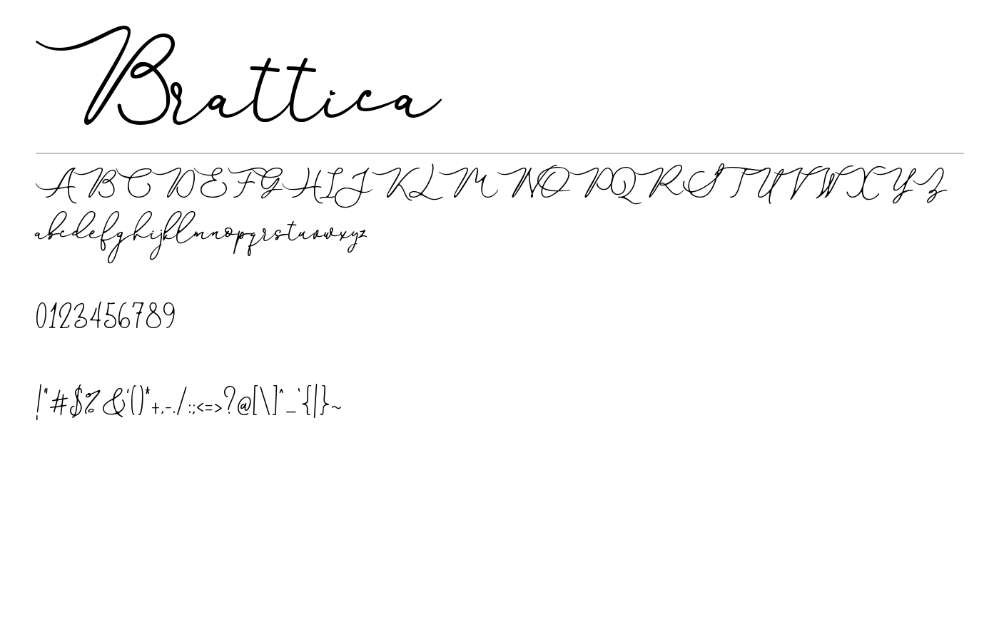 Brattica Font preview