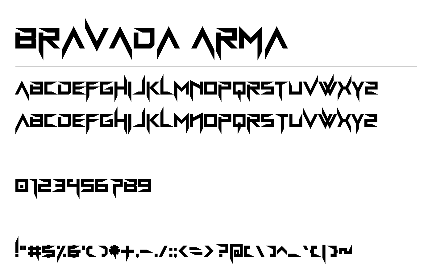 BravAda Arma Font preview