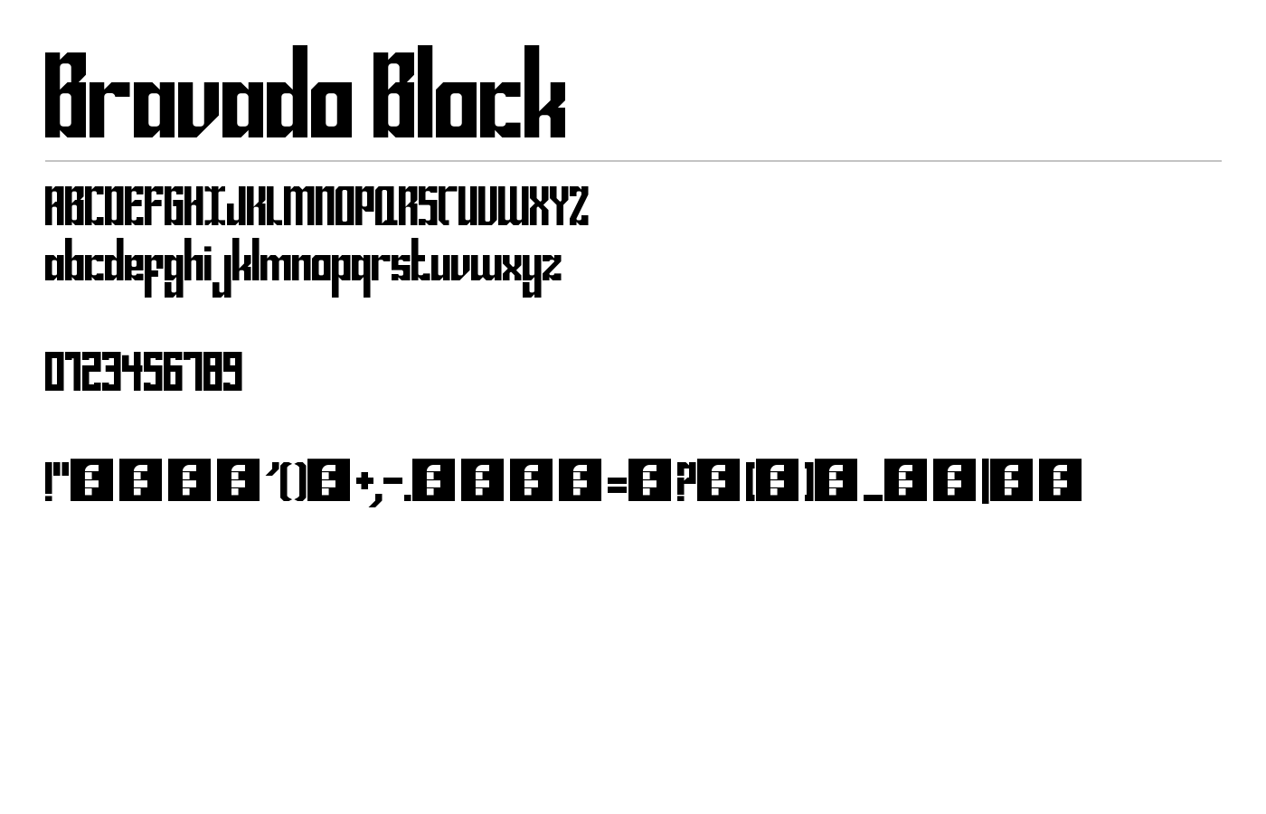 Bravado Block Font preview