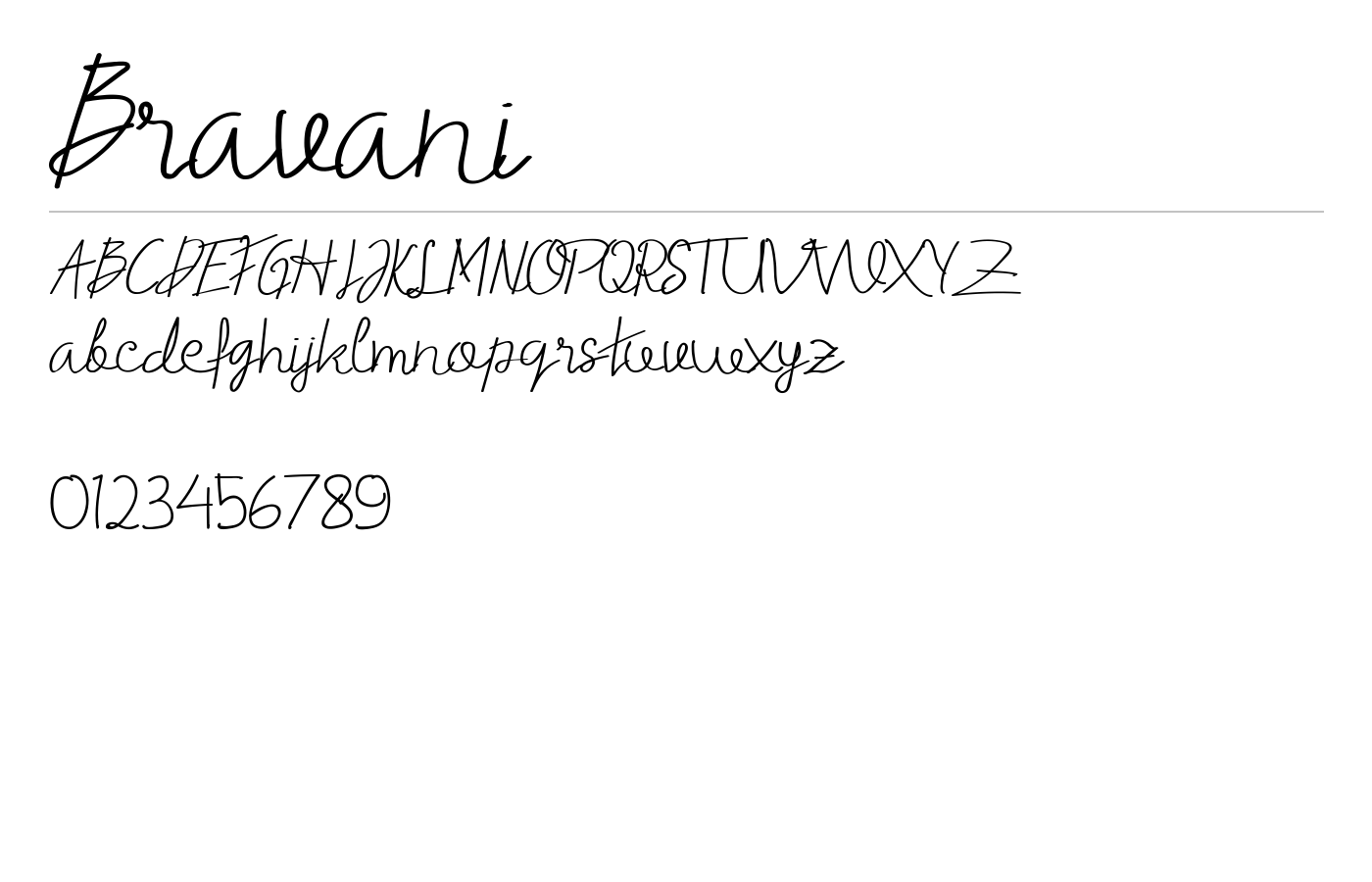 Bravani Font preview