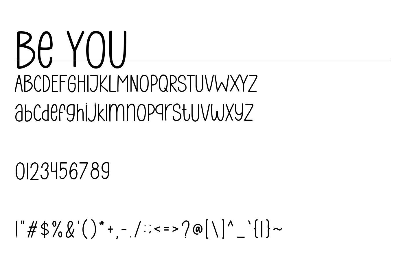 Be You Font preview