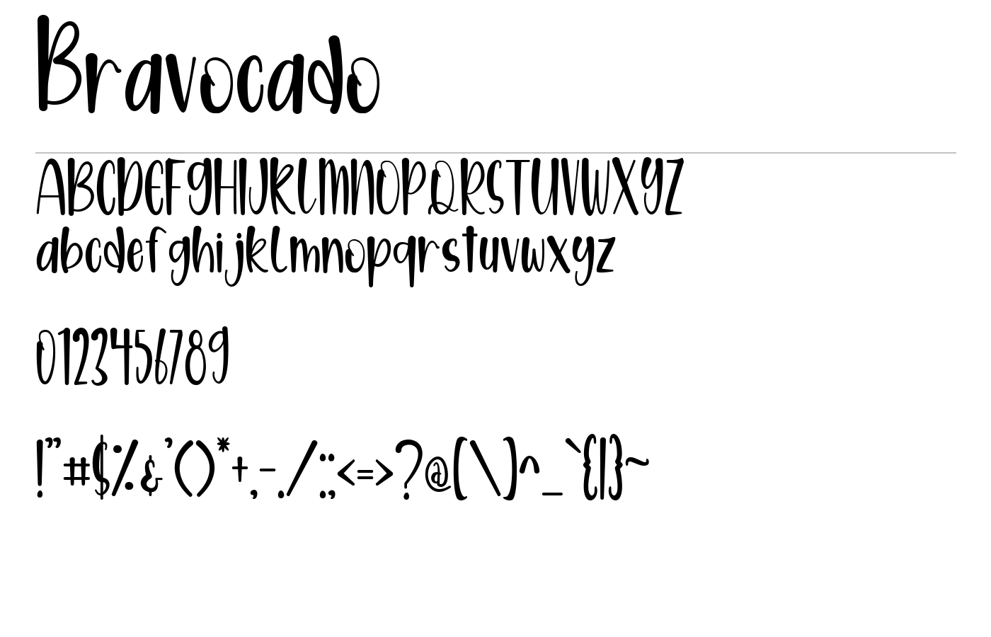 Bravocado Font preview