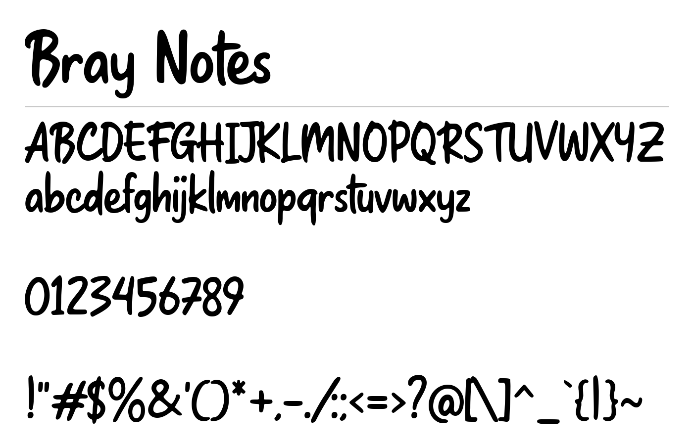 Bray Notes Font preview