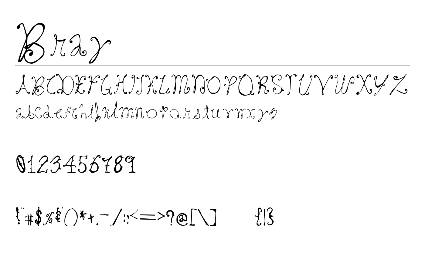 Bray Font preview