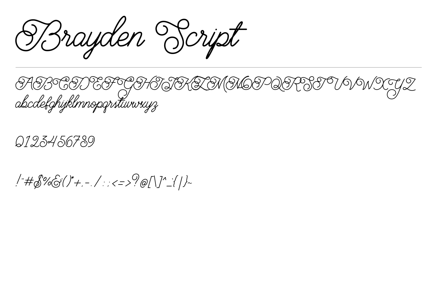 Brayden Script Font preview