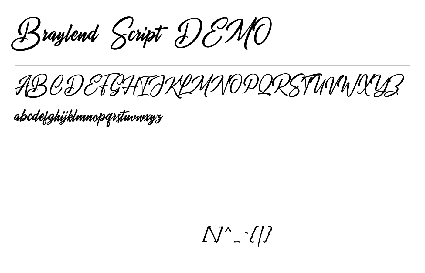 Braylend Script DEMO Font preview