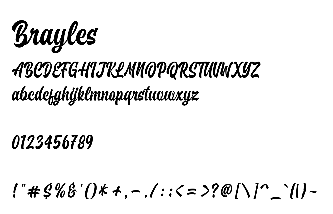 Brayles Font preview