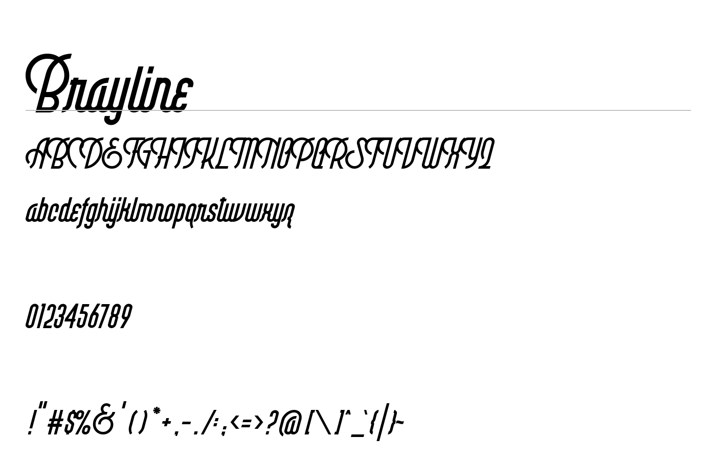 Brayline Font preview