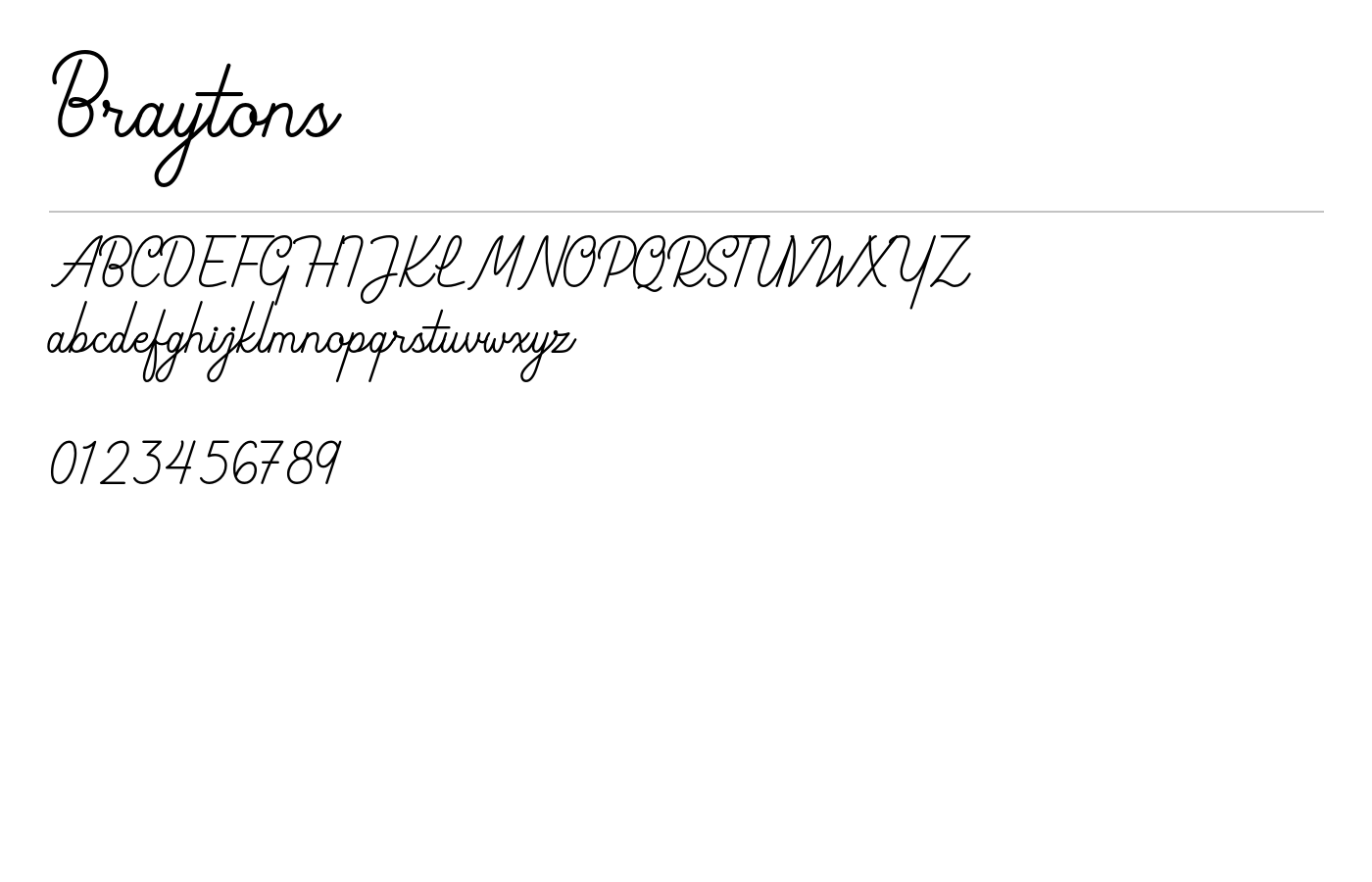 Braytons Font preview