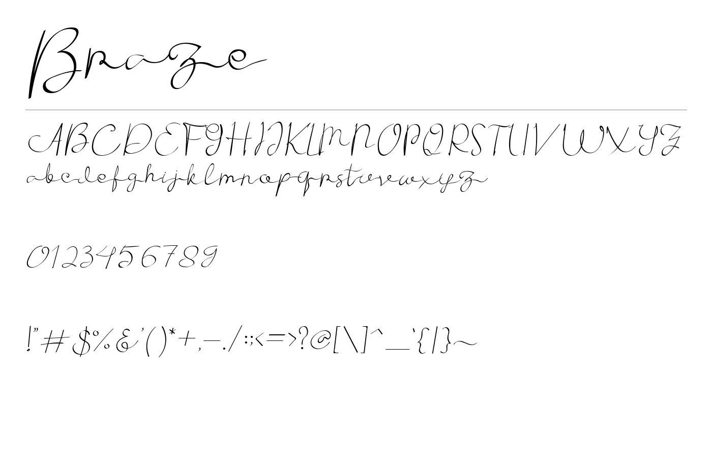 Braze Font preview