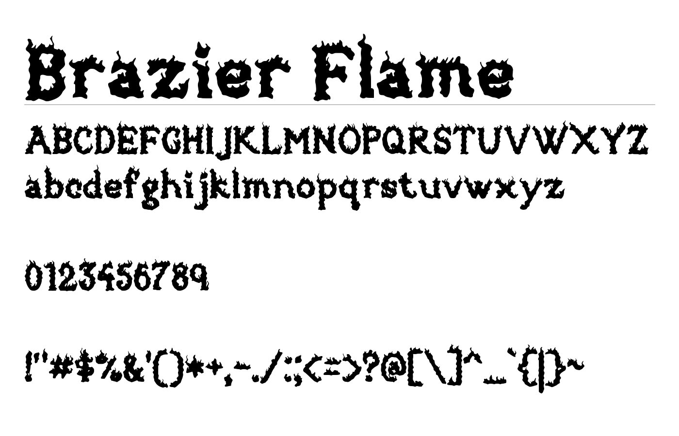 Brazier Flame Font preview
