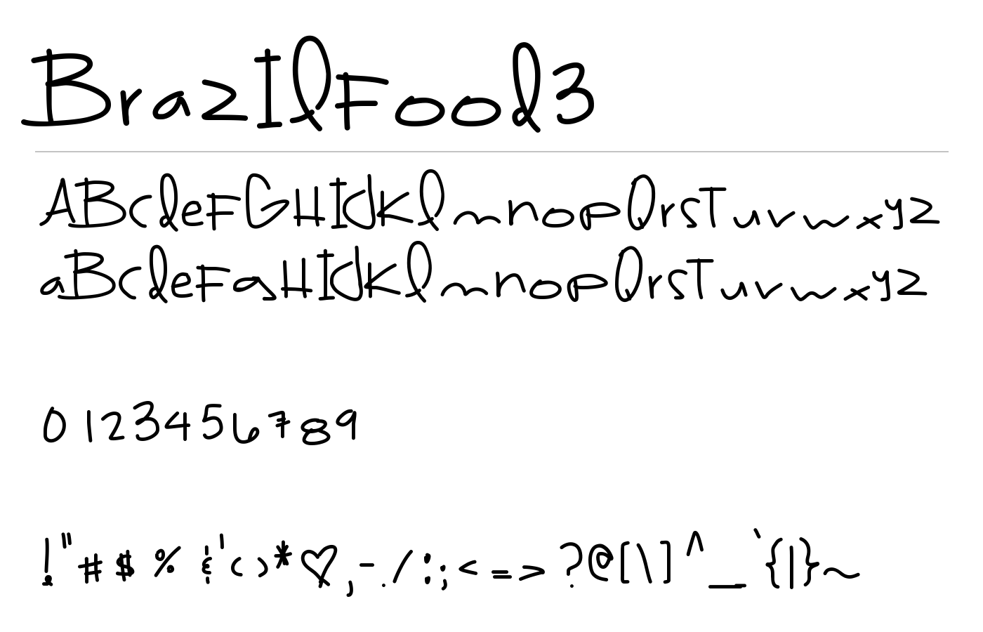 BrazilFood3 Font preview