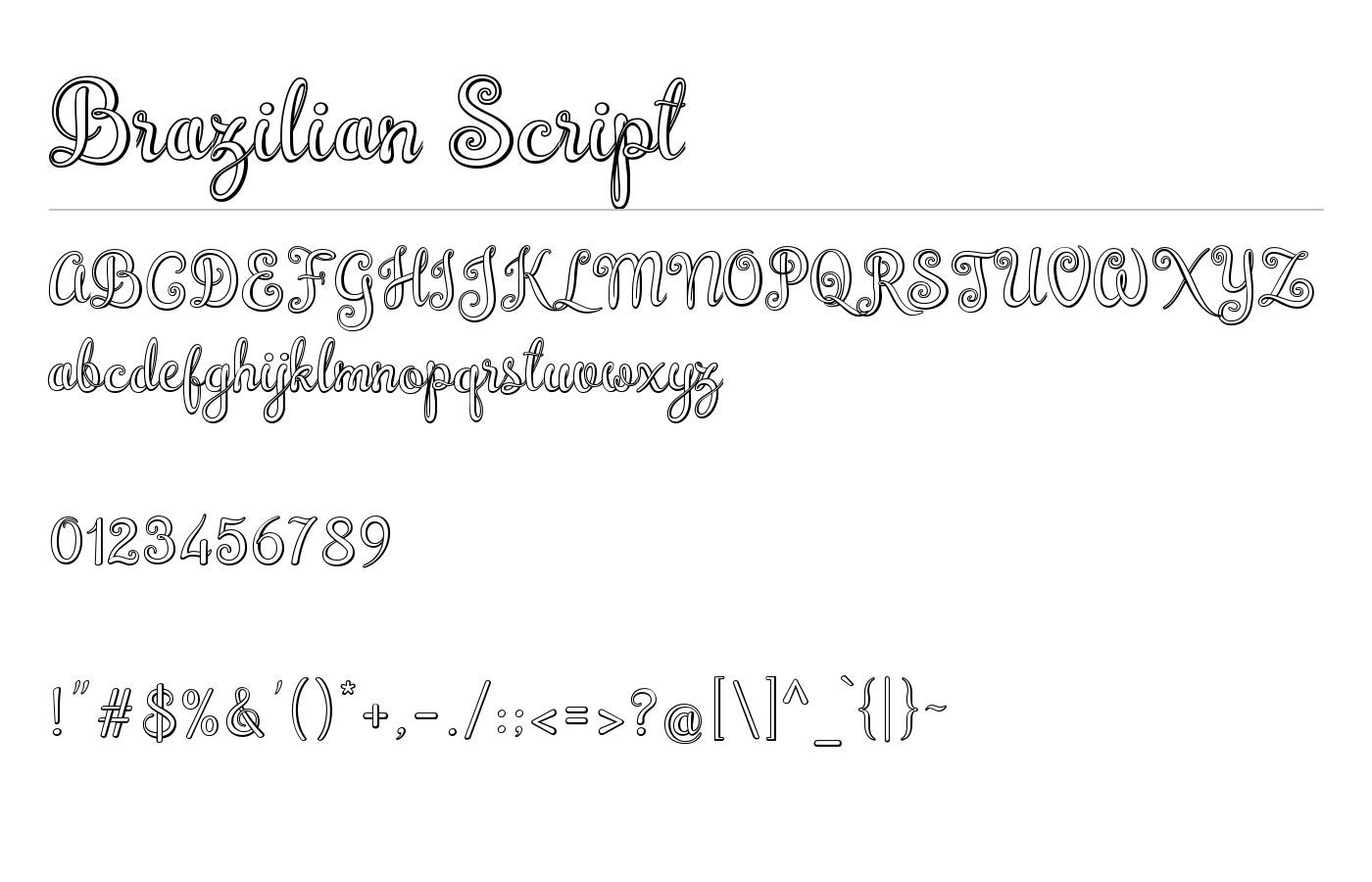 Brazilian Script Font preview