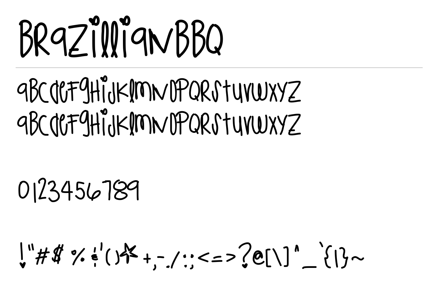 BrazillianBbq Font preview