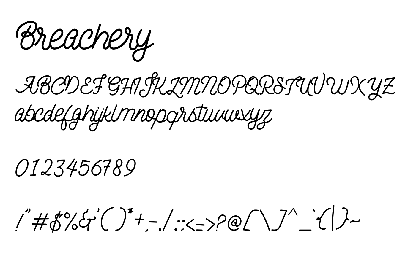 The Breachery Font preview