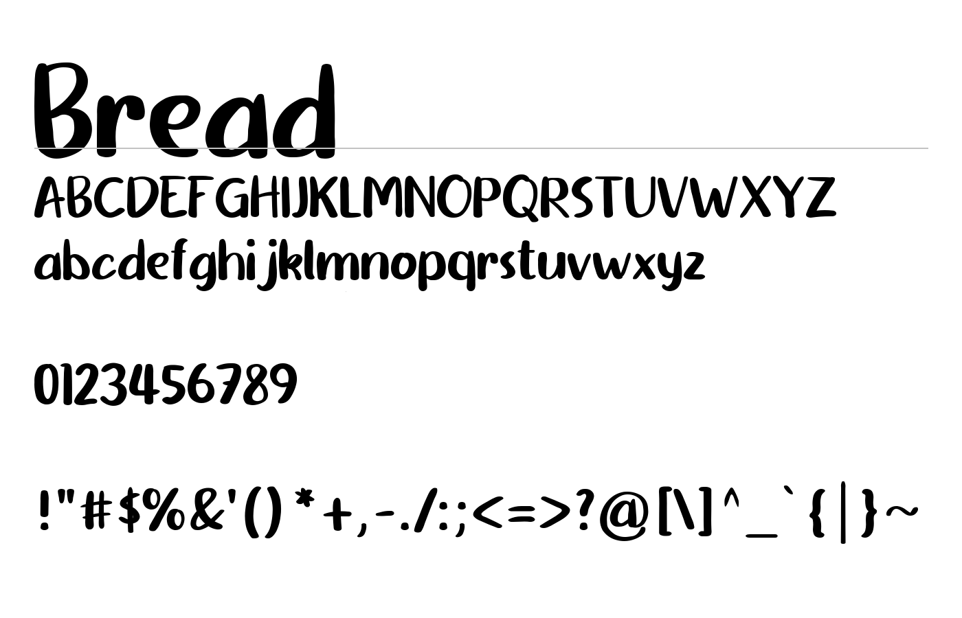 Bread Font preview
