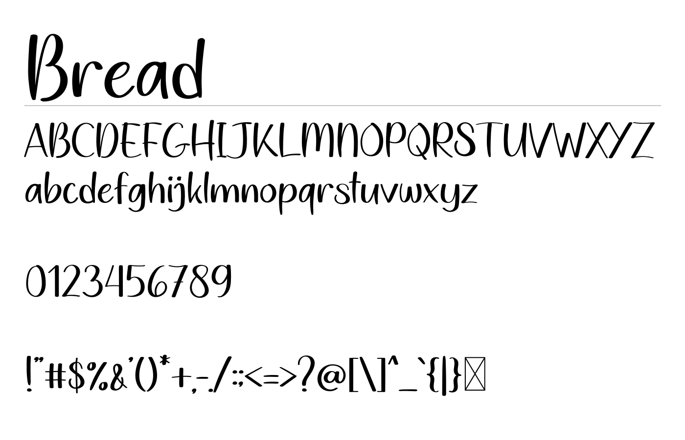 Bread Font preview