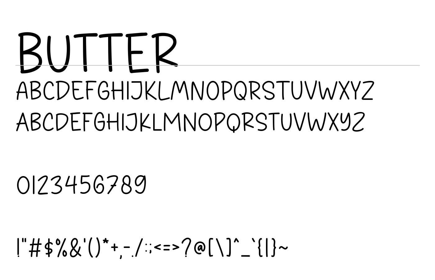 Butter Font preview