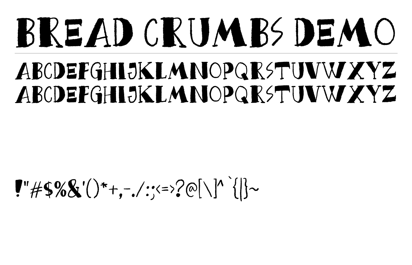 Bread Crumbs DEMO Font preview