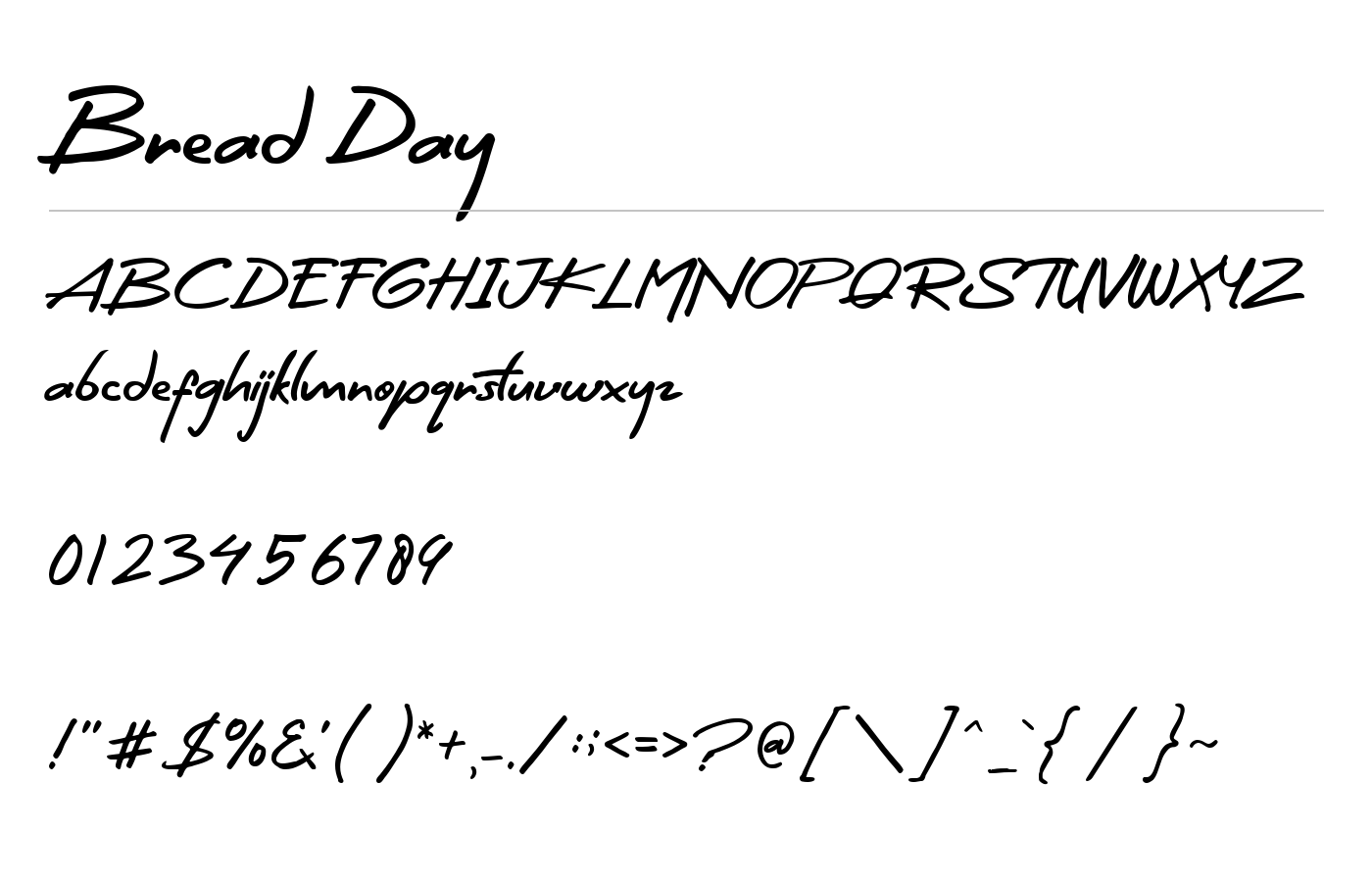 Bread Day Font preview