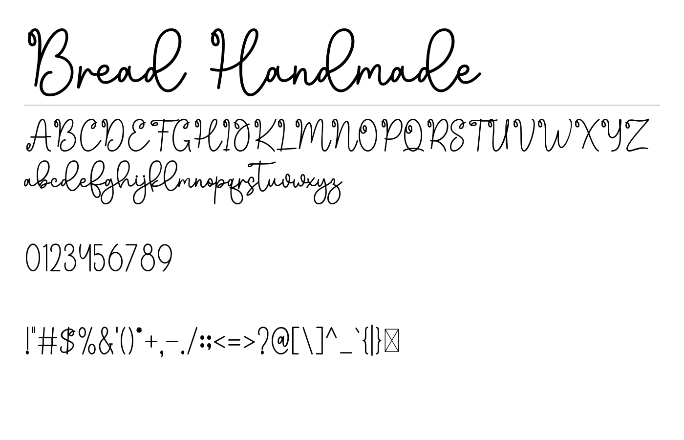 Bread Handmade Font preview