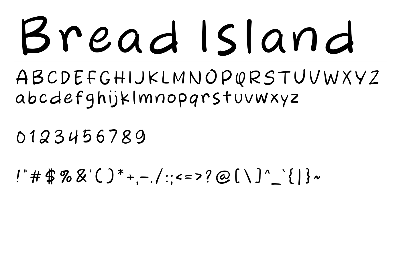 Bread Island Font preview