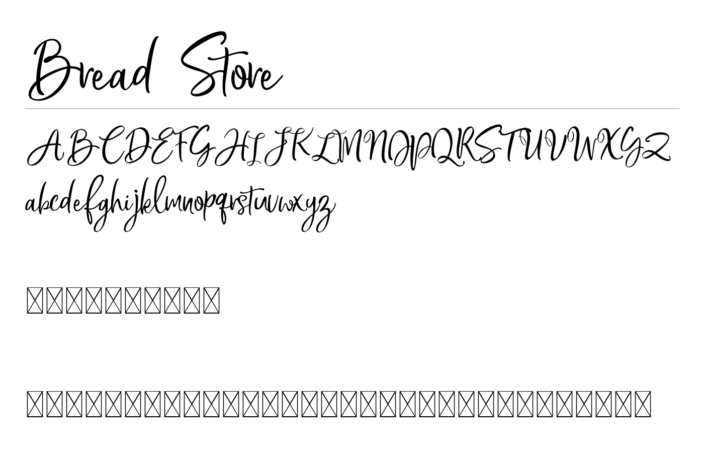 Bread Store Font preview