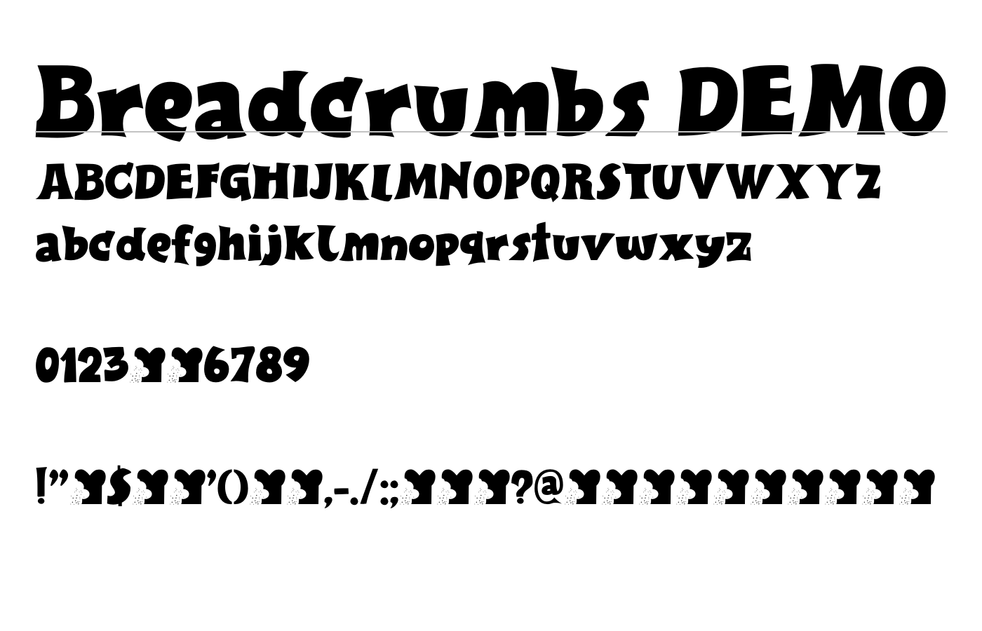 Breadcrumbs DEMO Font preview