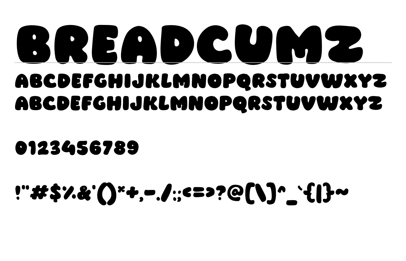 Breadcumz Font preview