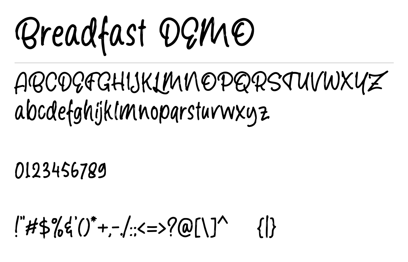 Breadfast DEMO Font preview