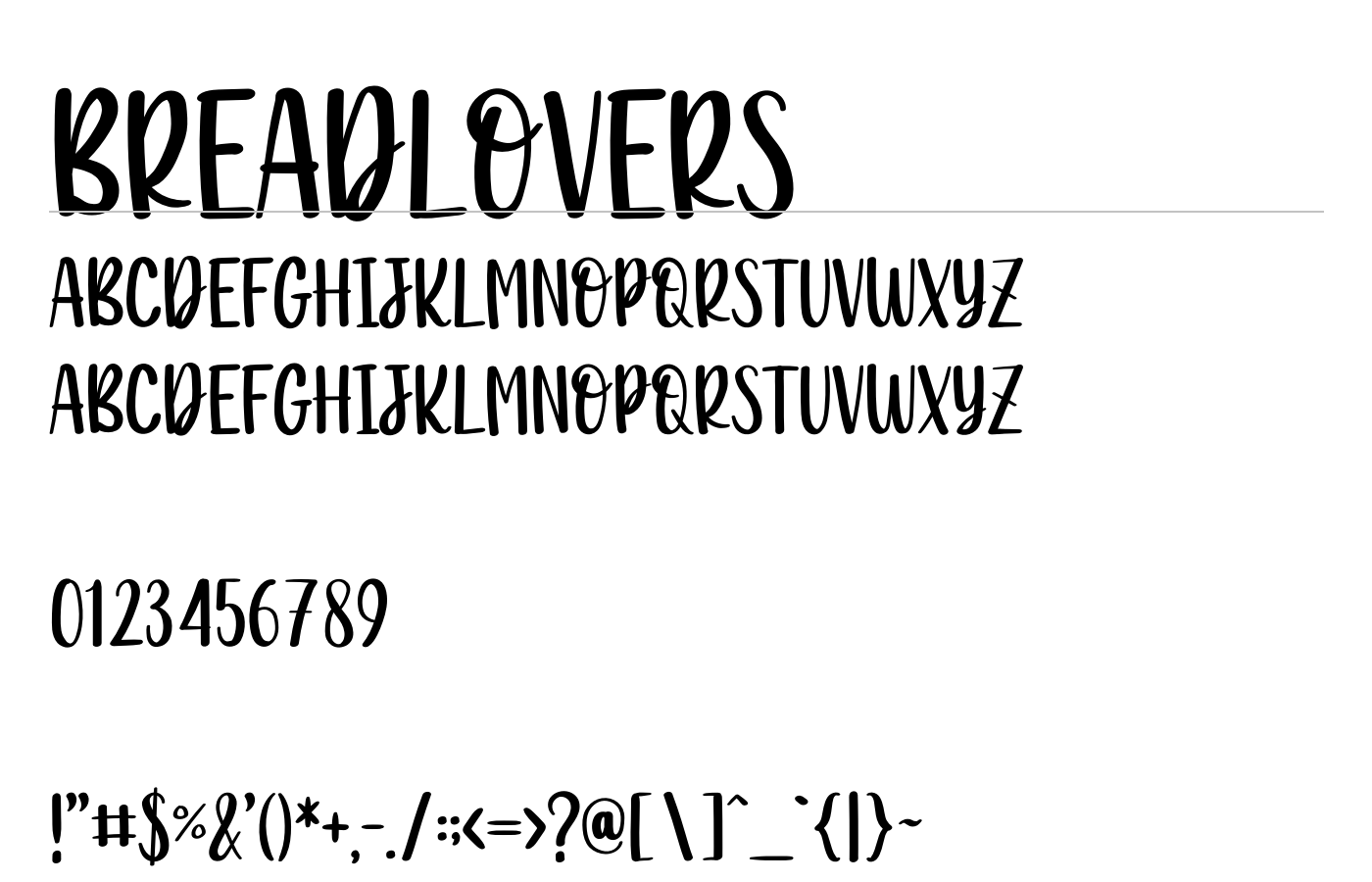 Breadlovers Font preview