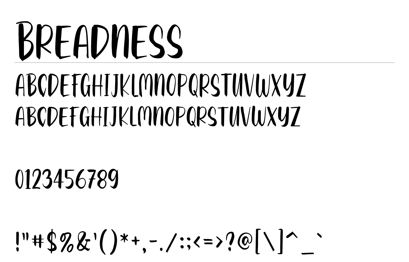 Breadness Font preview