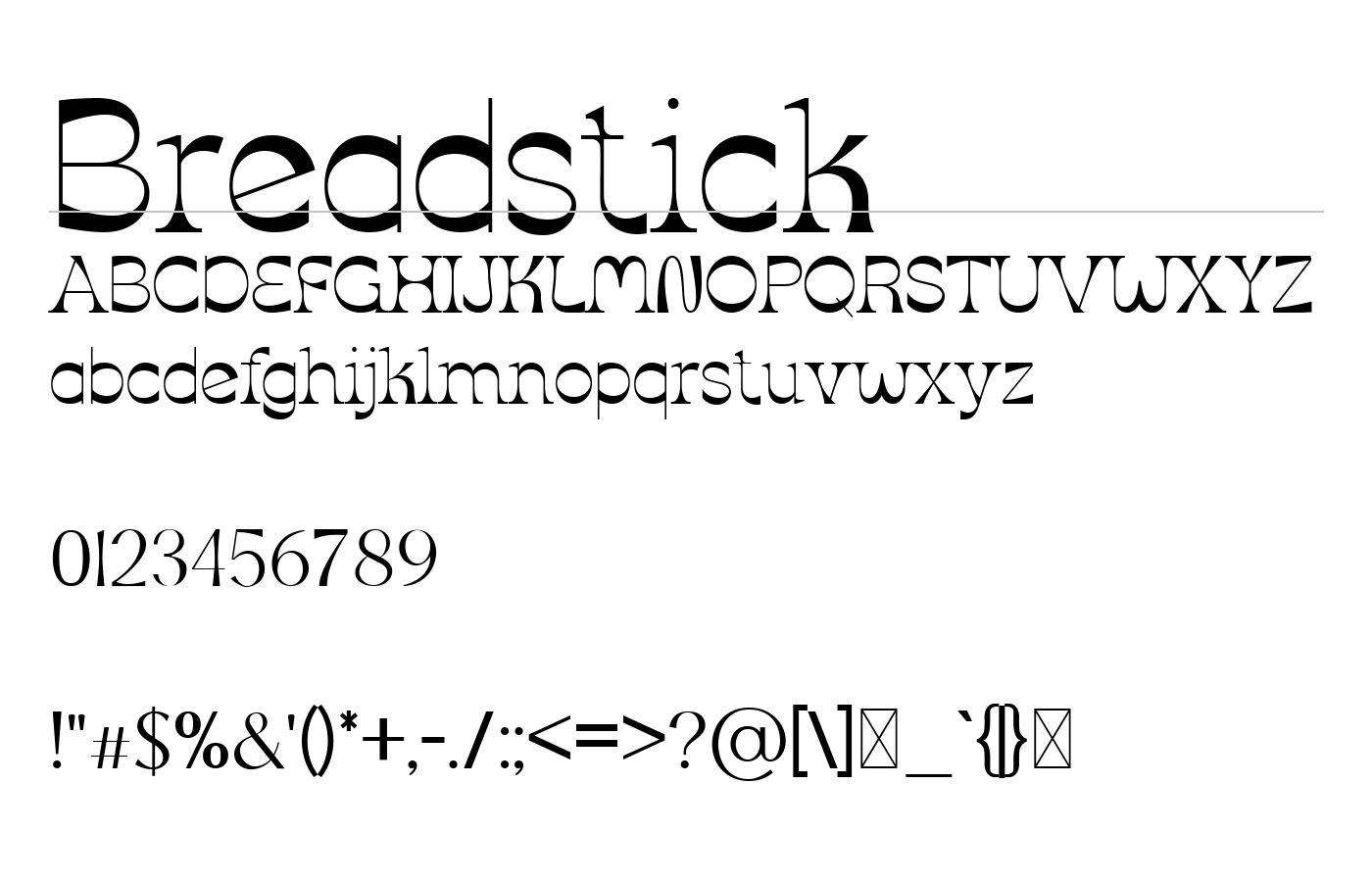 Breadstick Font preview
