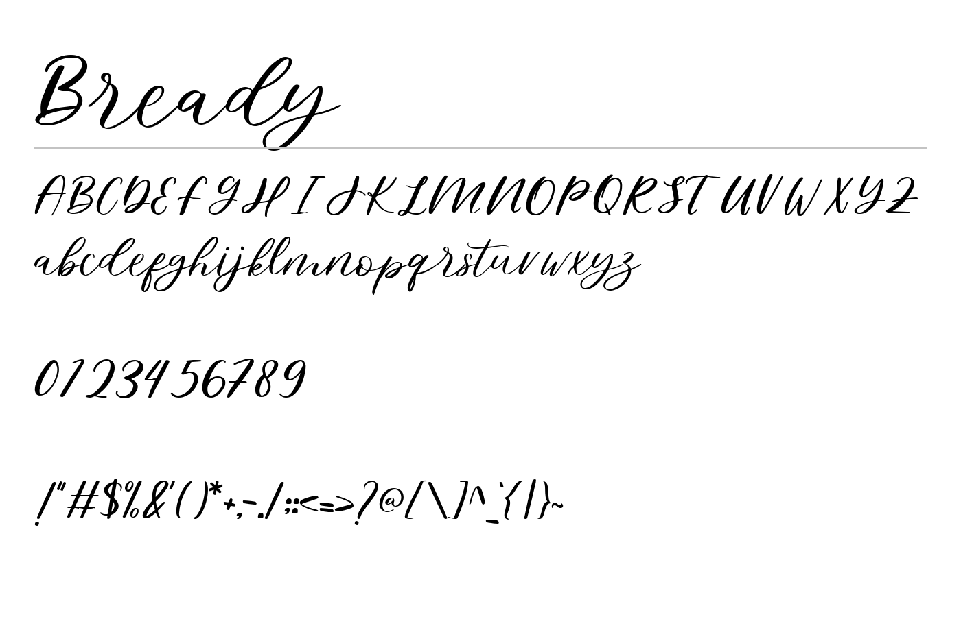 Bready Font preview