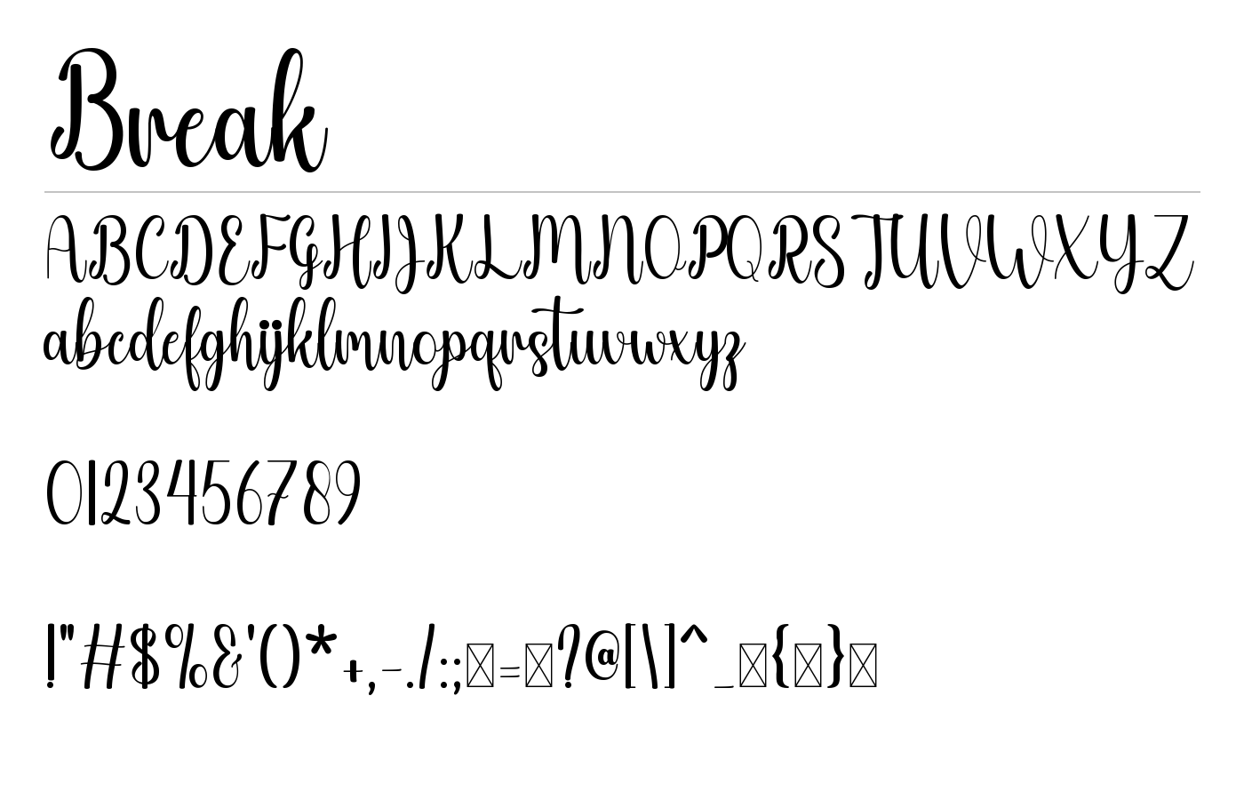 Break Font preview