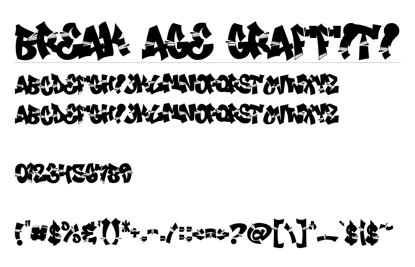 Break Age Graffiti Font preview